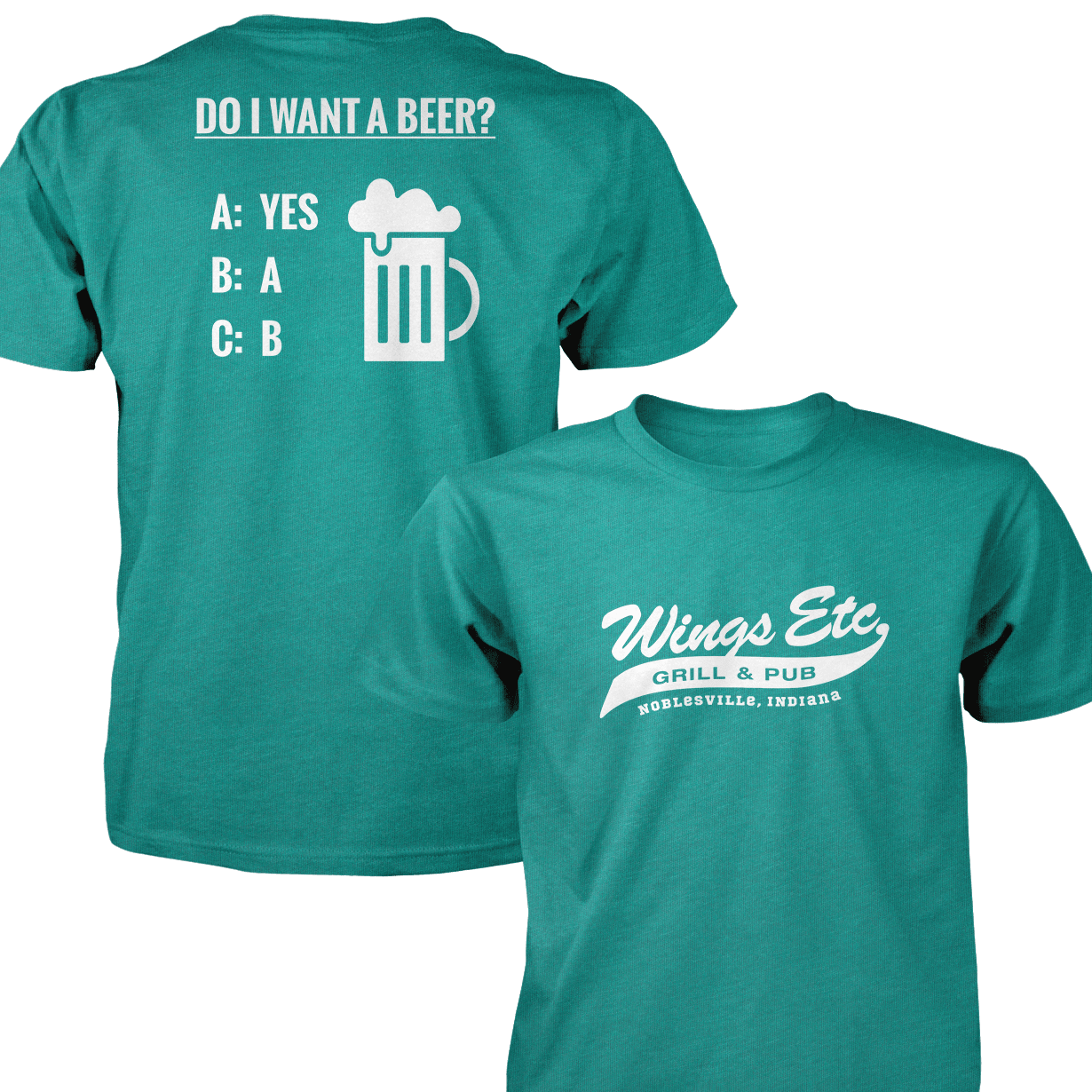 Wings Etc. Do I Want A Beer? - Next Level Premium Cvc Crew T-Shirt - Noblesville Indiana