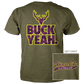 Wings Etc. Outdoor: Buck Yeah (Yellow) - Next Level Premium Cvc Crew T-Shirt