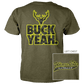 Wings Etc. Outdoor: Buck Yeah (Yellow) - Next Level Premium Cvc Crew T-Shirt