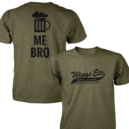 Wings Etc. Beer Me Bro - Next Level Premium Cvc Crew T-Shirt - Crystal Lake Illinois