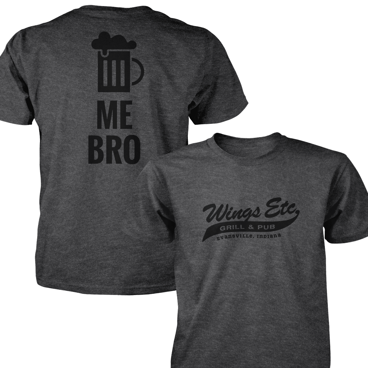 Wings Etc. Beer Me Bro - Next Level Premium Cvc Crew T-Shirt - Evansville Indiana