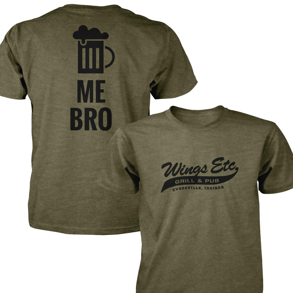 Wings Etc. Beer Me Bro - Next Level Premium Cvc Crew T-Shirt - Evansville Indiana