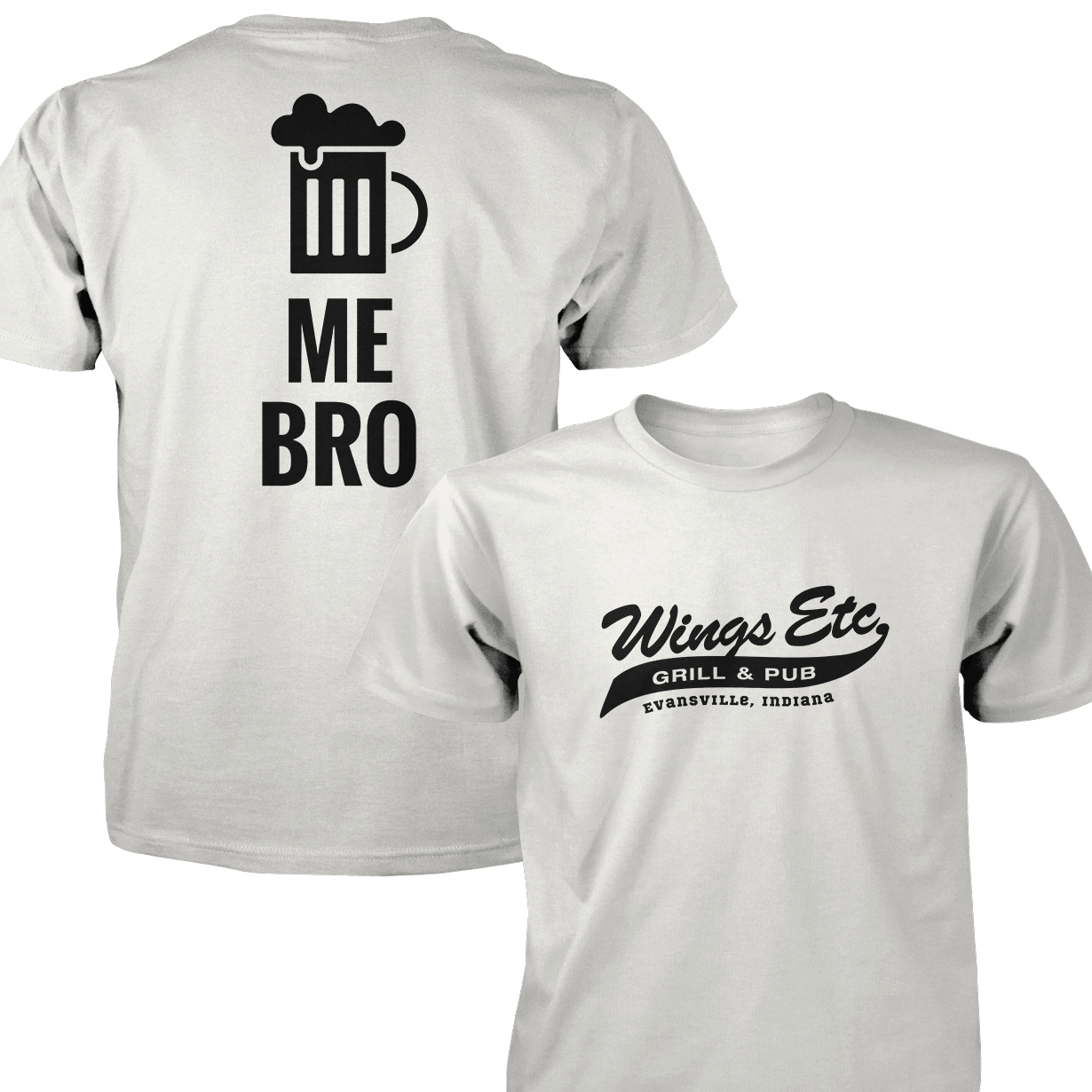 Wings Etc. Beer Me Bro - Next Level Premium Cvc Crew T-Shirt - Evansville Indiana