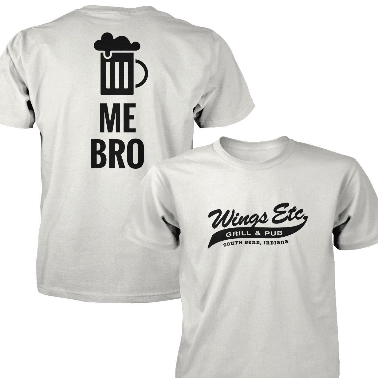 Wings Etc. Beer Me Bro - Next Level Premium Cvc Crew T-Shirt - South Bend Indiana