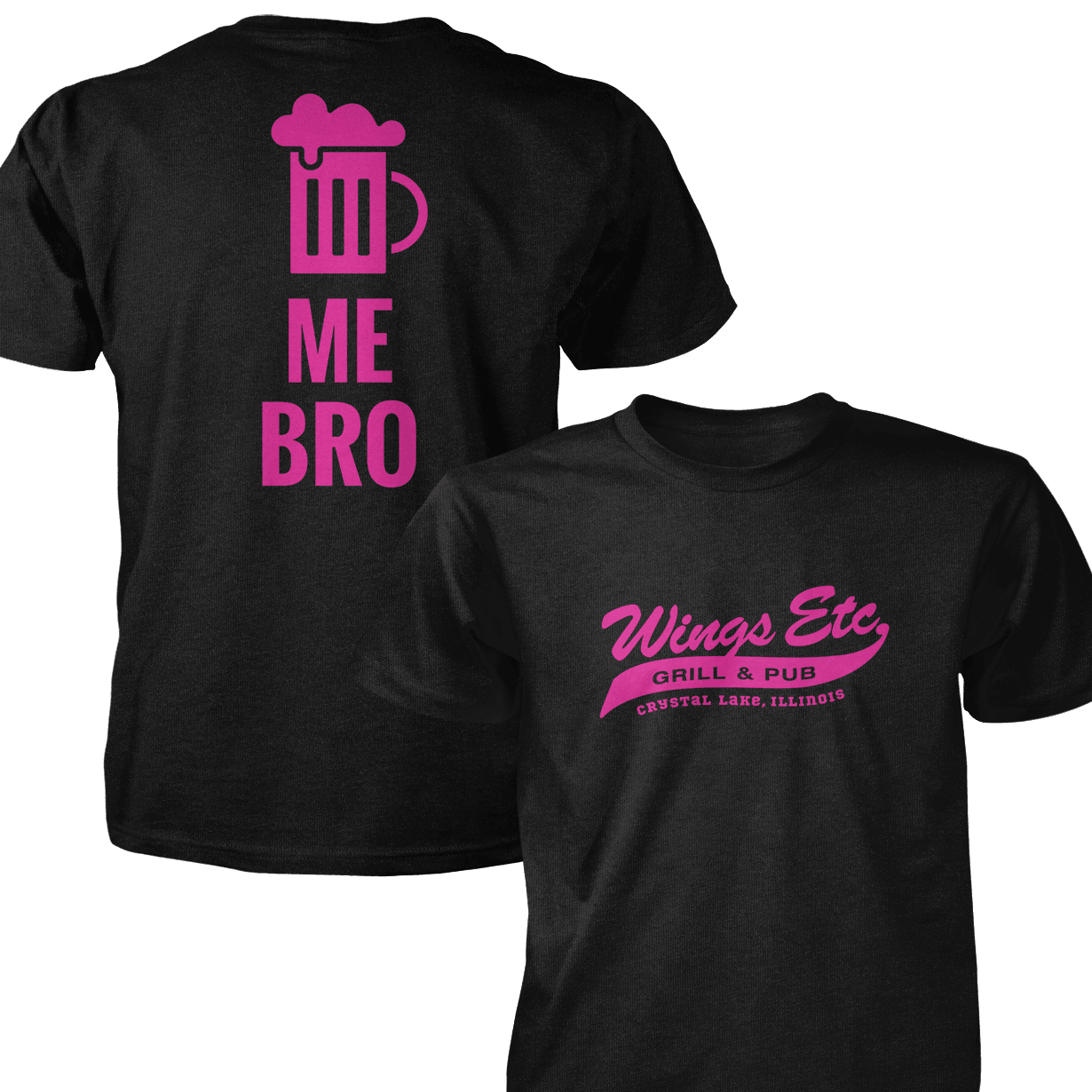 Wings Etc. Beer Me Bro - Next Level Premium Cvc Crew T-Shirt - Crystal Lake Illinois