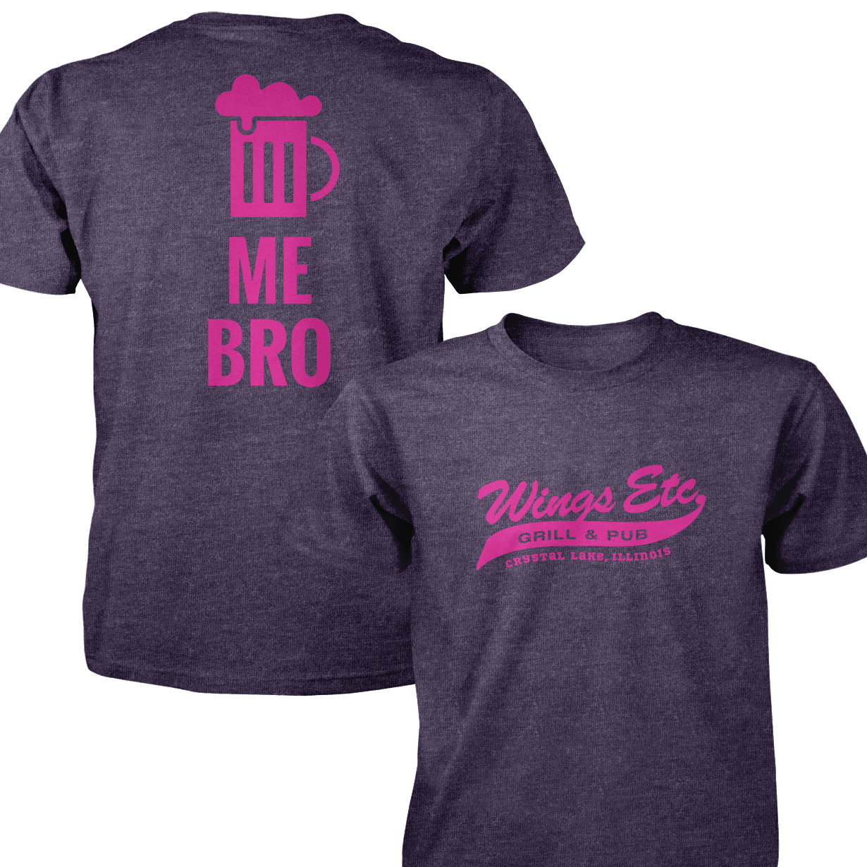 Wings Etc. Beer Me Bro - Next Level Premium Cvc Crew T-Shirt - Crystal Lake Illinois