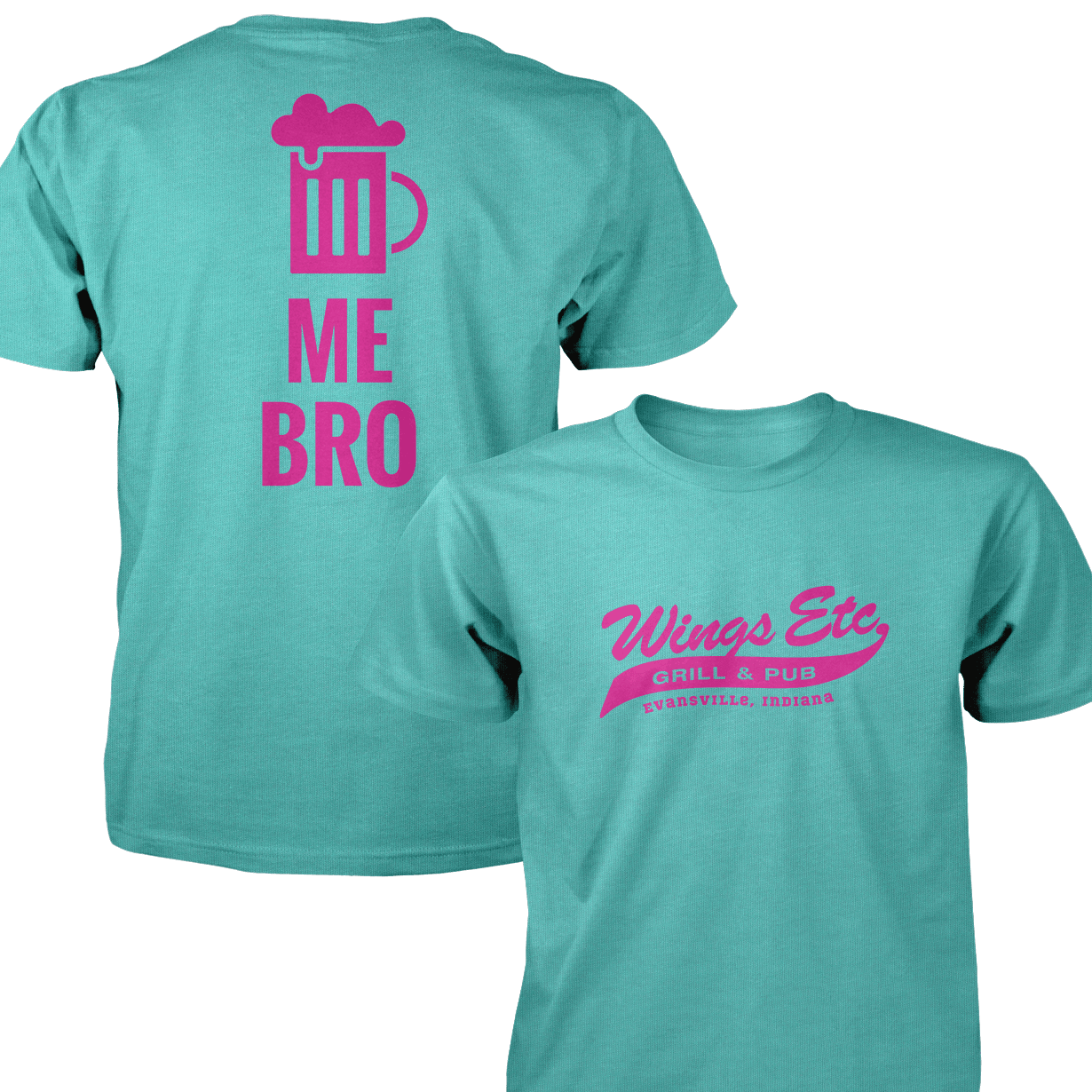 Wings Etc. Beer Me Bro - Next Level Premium Cvc Crew T-Shirt - Evansville Indiana