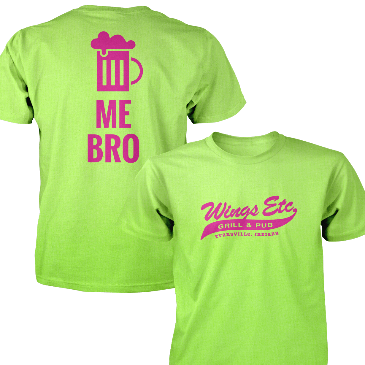 Wings Etc. Beer Me Bro - Next Level Premium Cvc Crew T-Shirt - Evansville Indiana