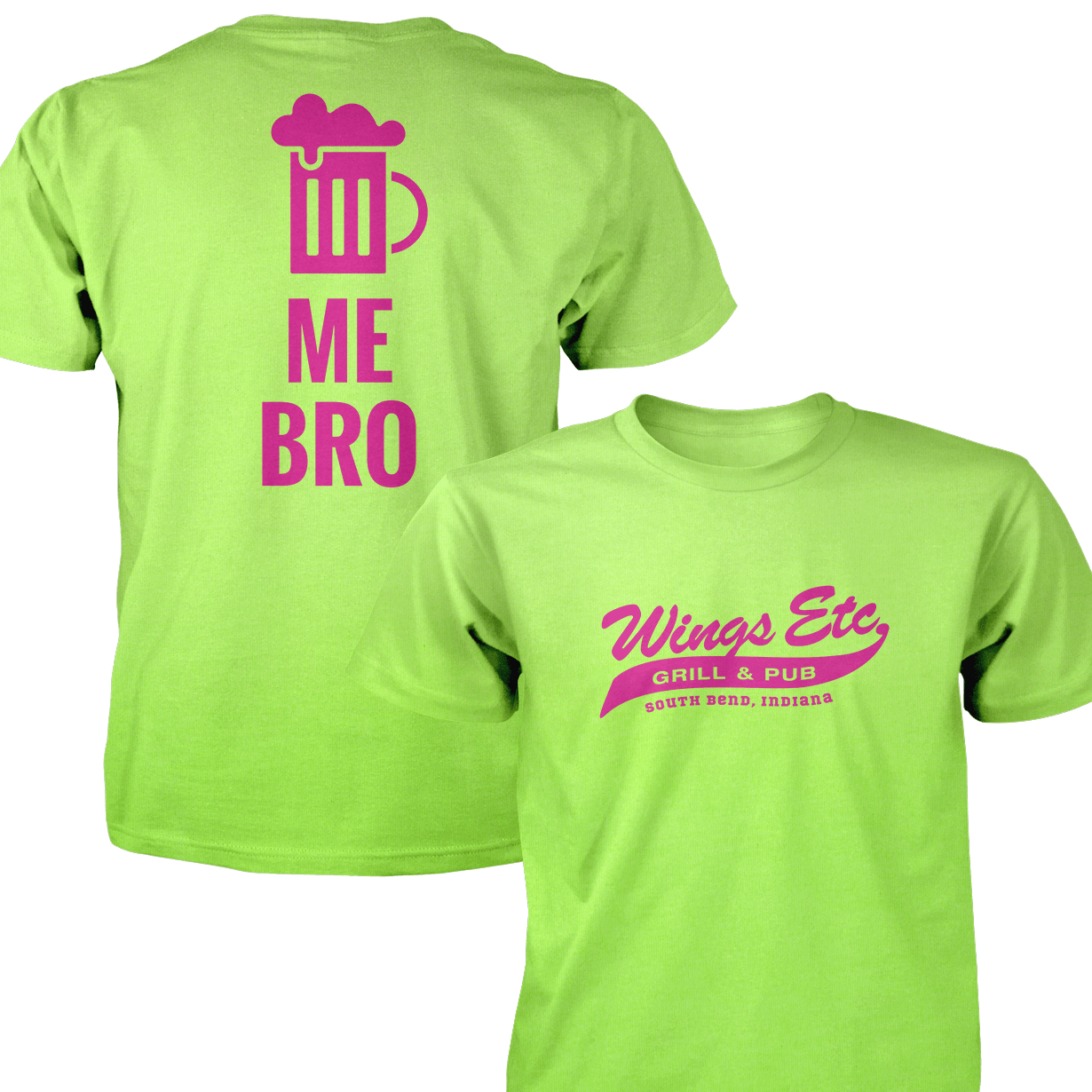 Wings Etc. Beer Me Bro - Next Level Premium Cvc Crew T-Shirt - South Bend Indiana