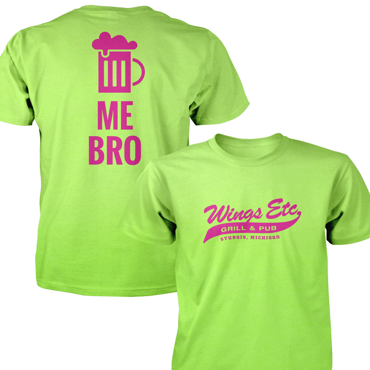 Wings Etc. Beer Me Bro - Next Level Premium Cvc Crew T-Shirt - Sturgis Michigan