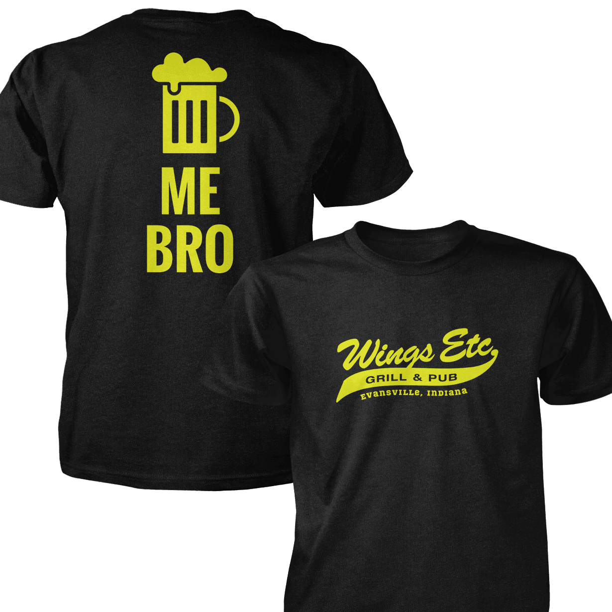 Wings Etc. Beer Me Bro - Next Level Premium Cvc Crew T-Shirt - Evansville Indiana