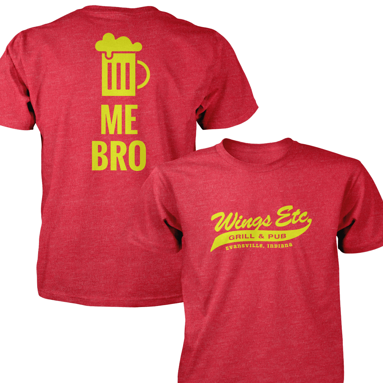 Wings Etc. Beer Me Bro - Next Level Premium Cvc Crew T-Shirt - Evansville Indiana