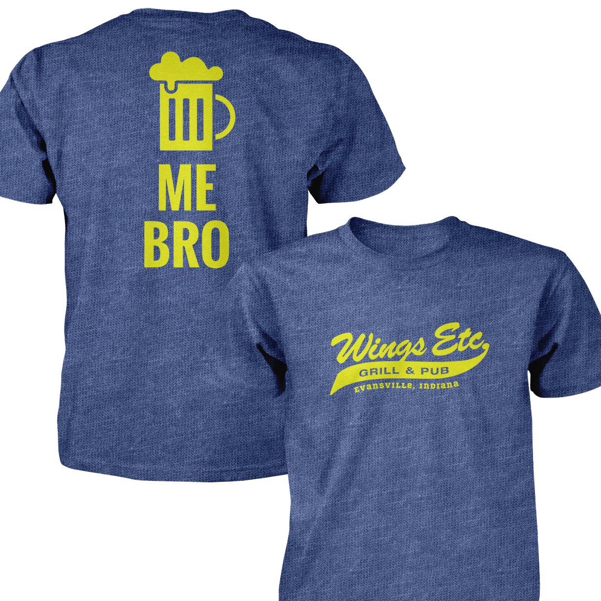 Wings Etc. Beer Me Bro - Next Level Premium Cvc Crew T-Shirt - Evansville Indiana