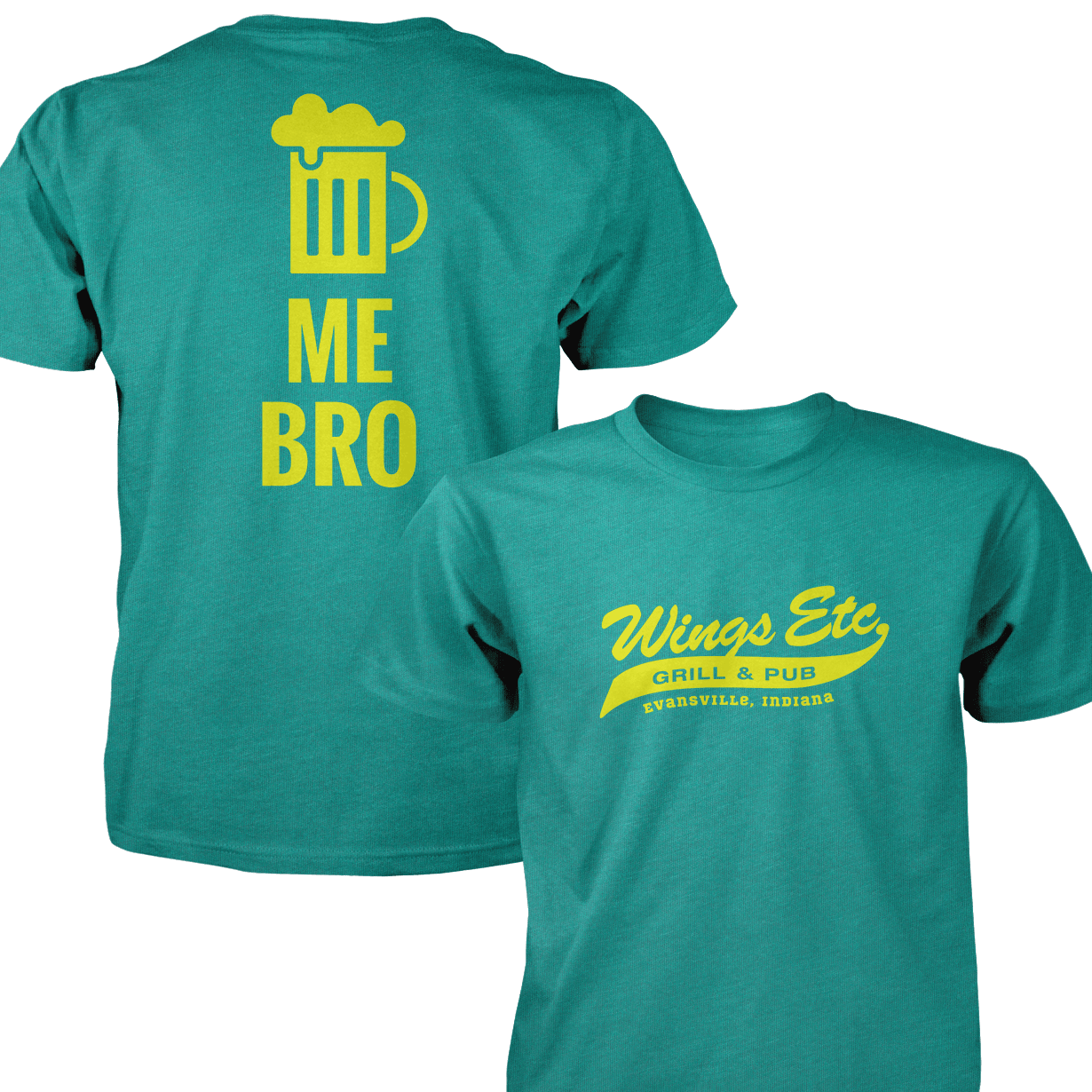 Wings Etc. Beer Me Bro - Next Level Premium Cvc Crew T-Shirt - Evansville Indiana