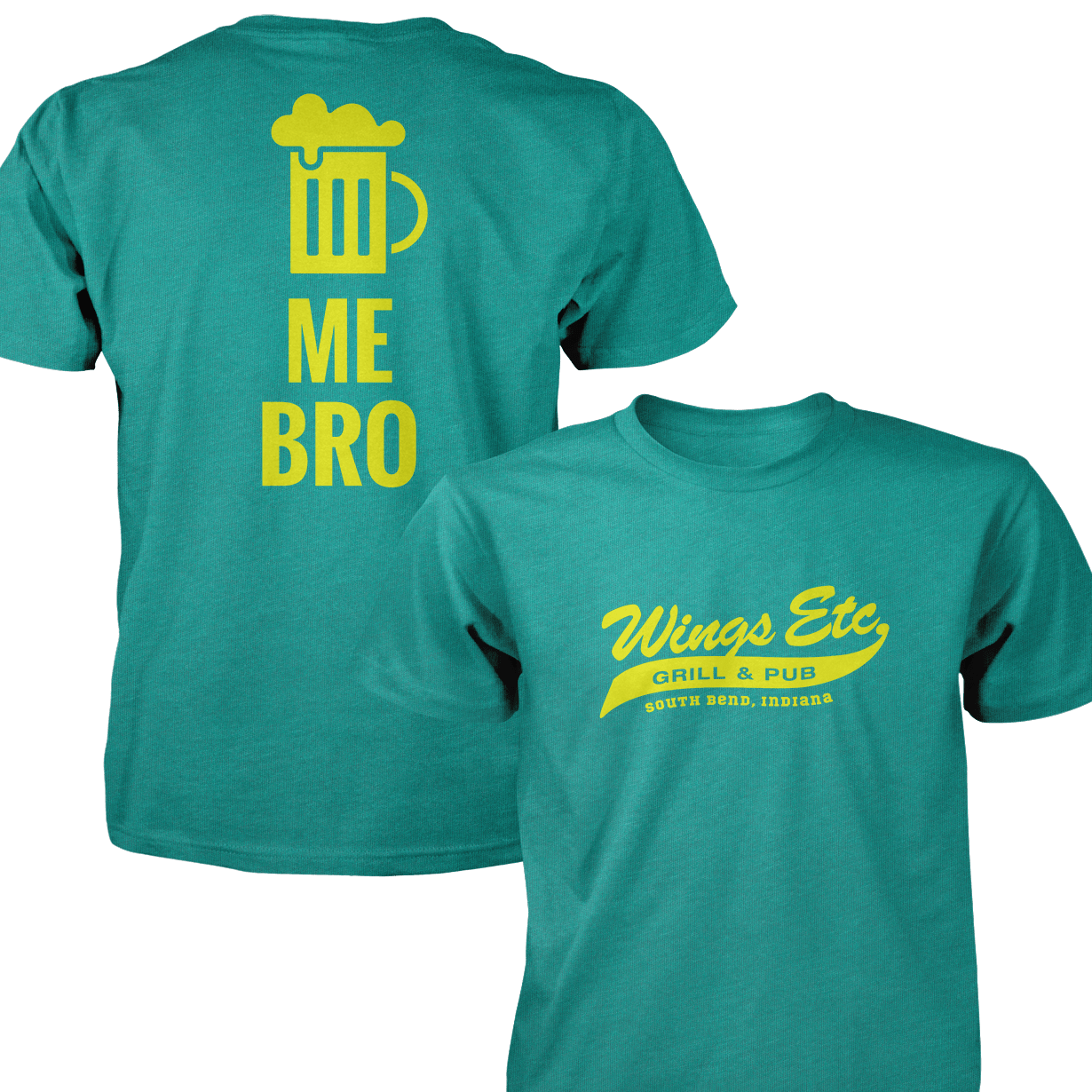 Wings Etc. Beer Me Bro - Next Level Premium Cvc Crew T-Shirt - South Bend Indiana