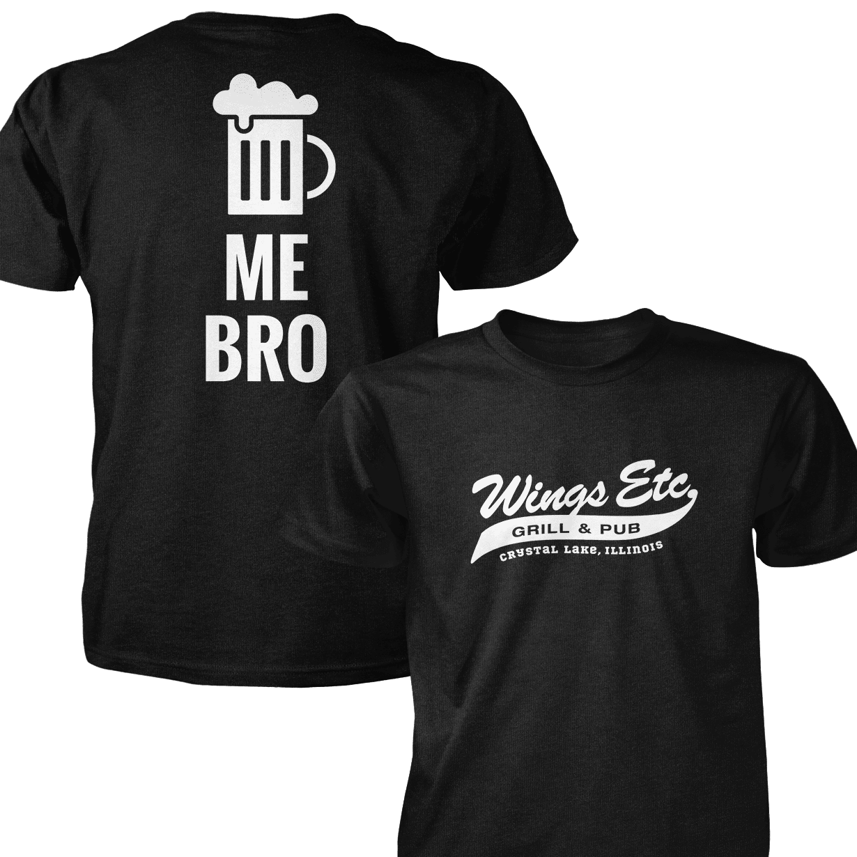 Wings Etc. Beer Me Bro - Next Level Premium Cvc Crew T-Shirt - Crystal Lake Illinois