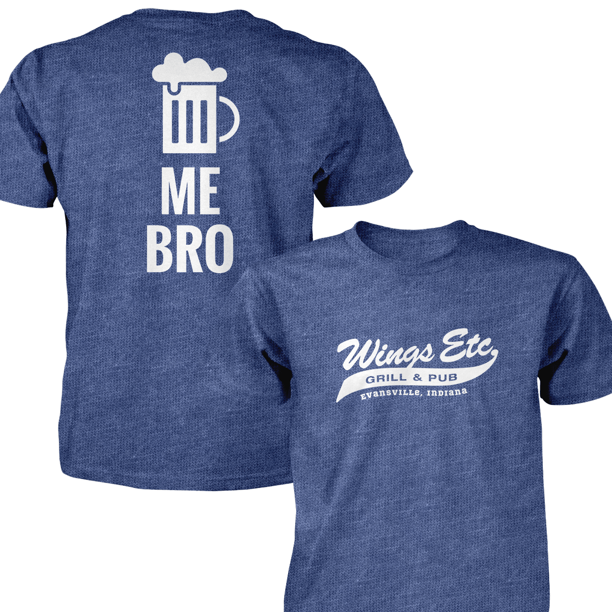 Wings Etc. Beer Me Bro - Next Level Premium Cvc Crew T-Shirt - Evansville Indiana