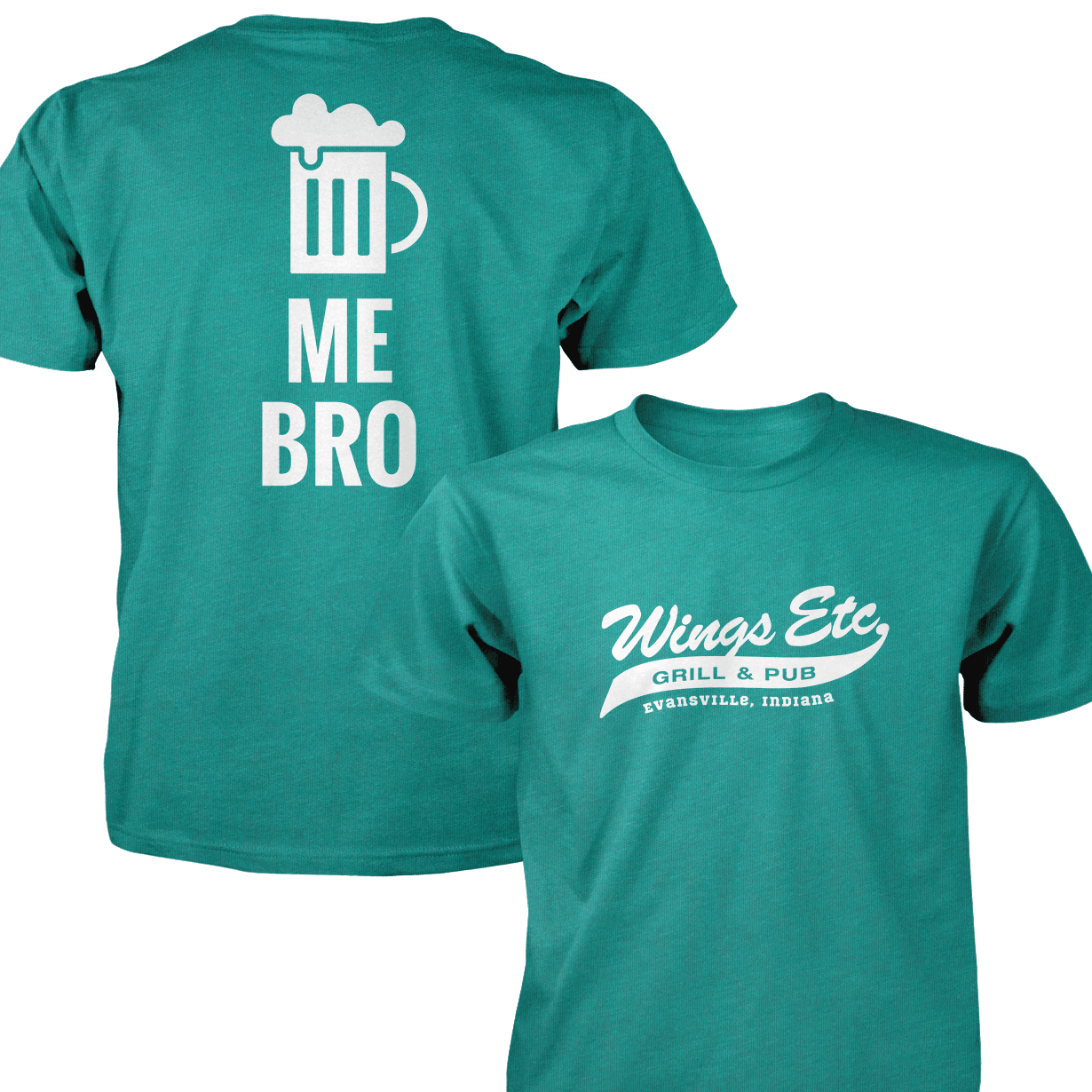 Wings Etc. Beer Me Bro - Next Level Premium Cvc Crew T-Shirt - Evansville Indiana