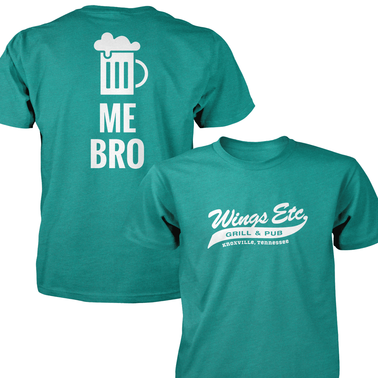 Wings Etc. Beer Me Bro - Next Level Premium Cvc Crew T-Shirt - Knoxville Tennessee