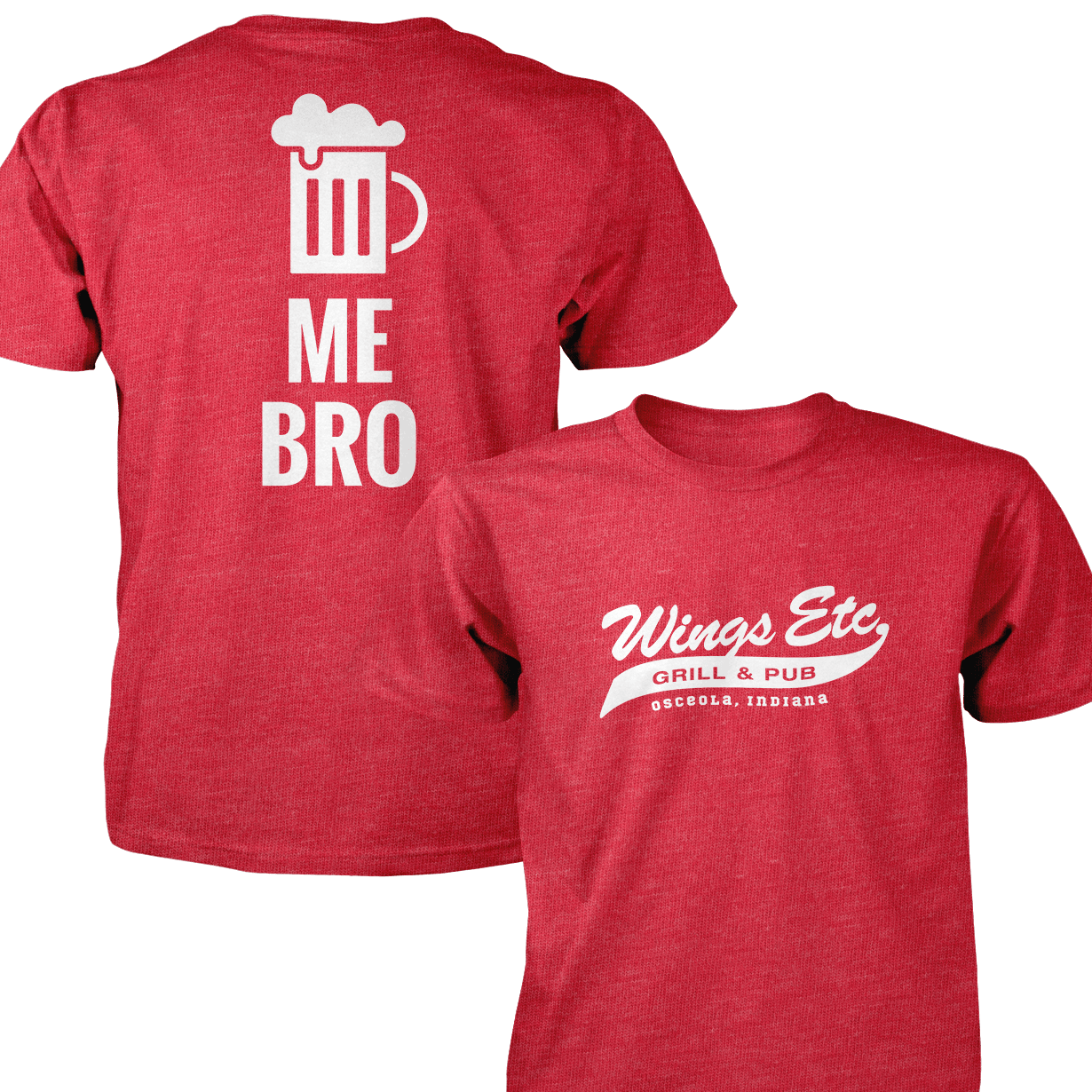 Wings Etc. Beer Me Bro - Next Level Premium Cvc Crew T-Shirt - Osceola Indiana