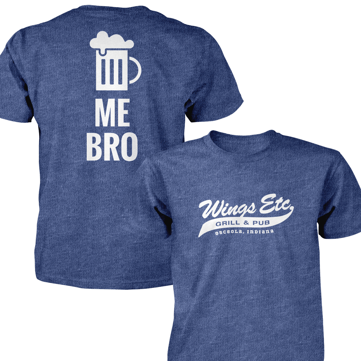 Wings Etc. Beer Me Bro - Next Level Premium Cvc Crew T-Shirt - Osceola Indiana