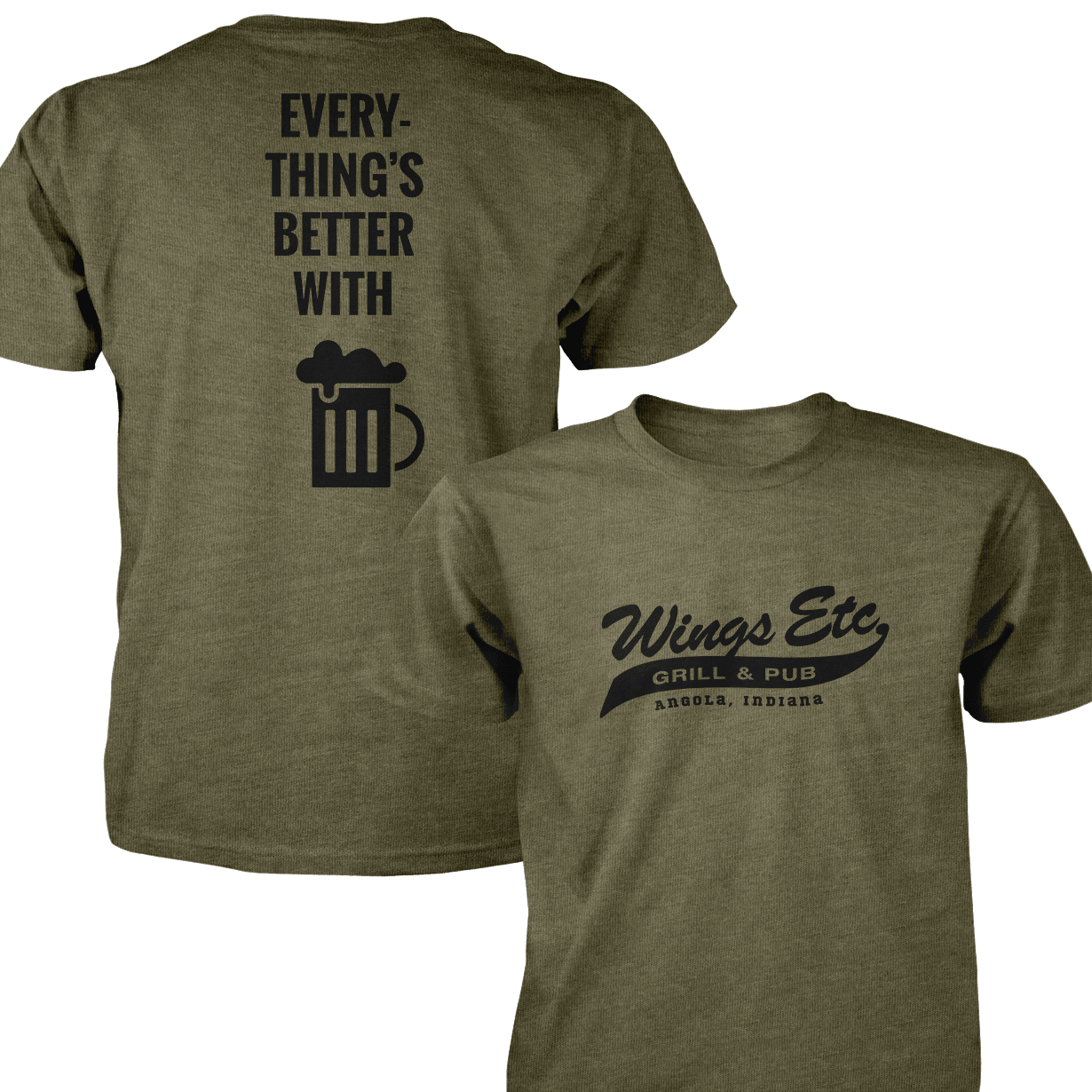 Wings Etc. Everythings Better - Next Level Premium Cvc Crew T-Shirt - Angola Indiana