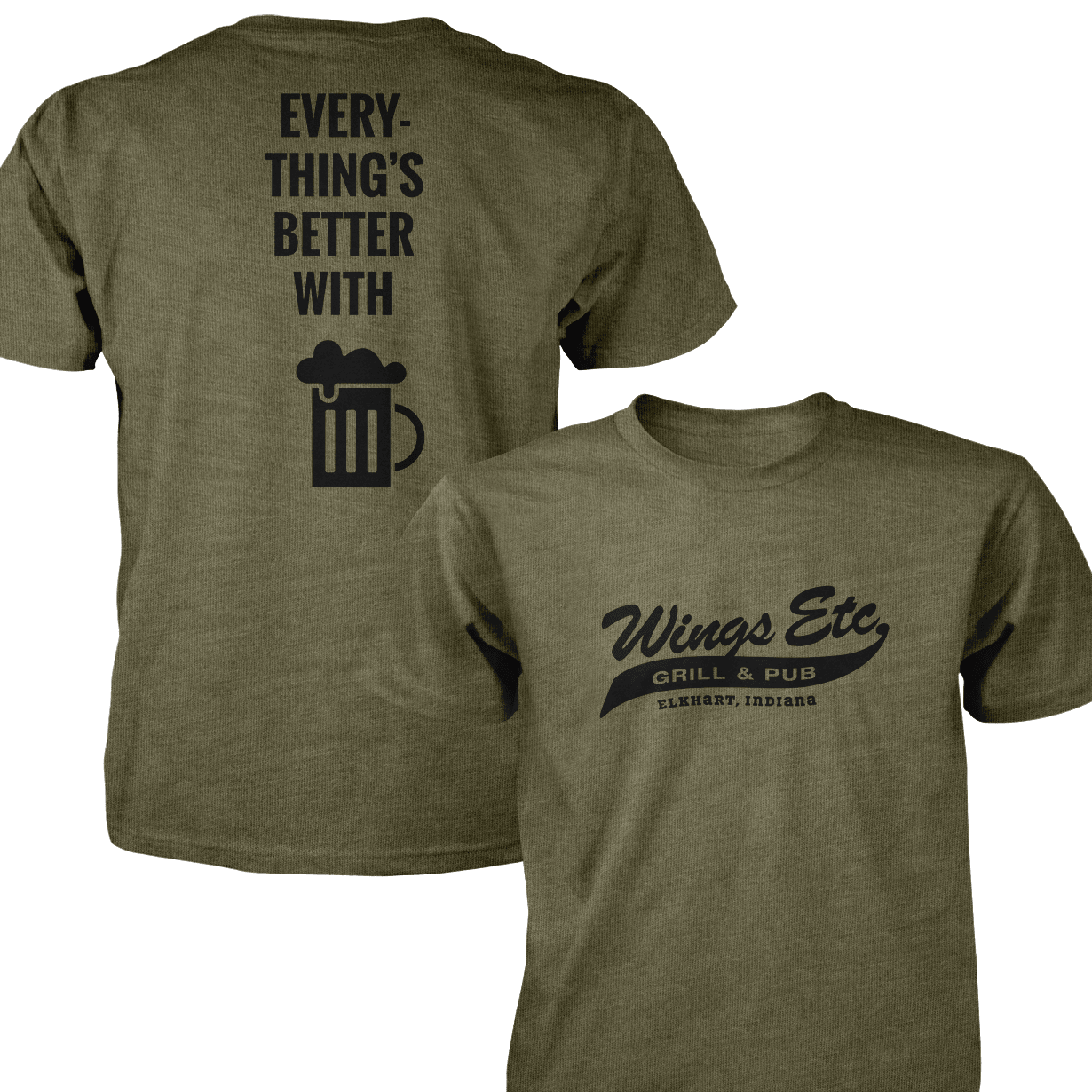 Wings Etc. Everythings Better - Next Level Premium Cvc Crew T-Shirt - Dunlap Indiana