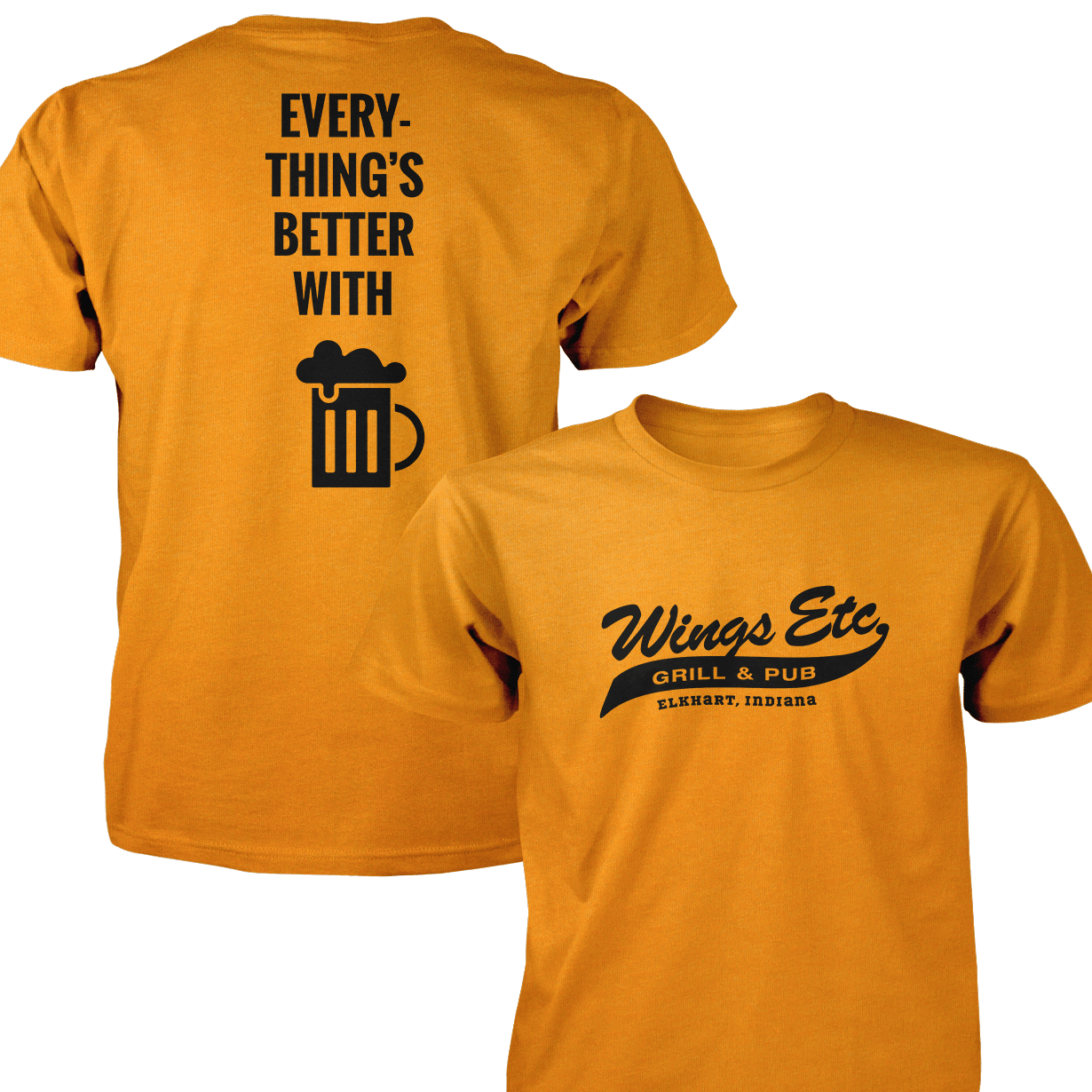 Wings Etc. Everythings Better - Next Level Premium Cvc Crew T-Shirt - Dunlap Indiana