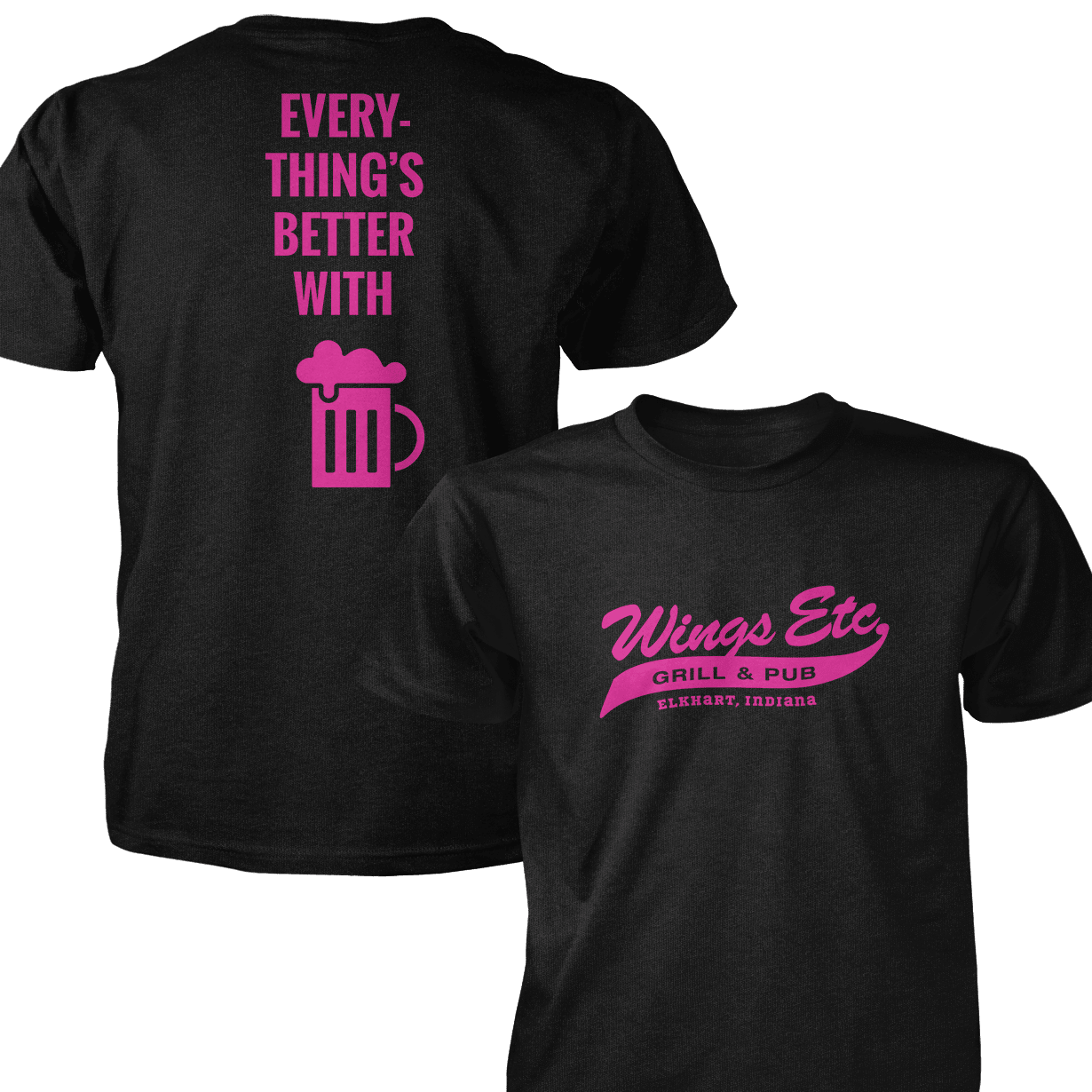 Wings Etc. Everythings Better - Next Level Premium Cvc Crew T-Shirt - Dunlap Indiana