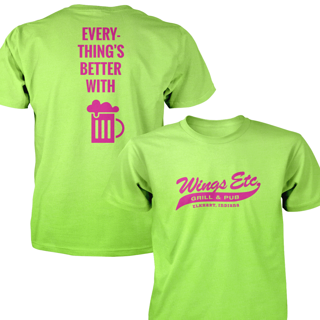 Wings Etc. Everythings Better - Next Level Premium Cvc Crew T-Shirt - Dunlap Indiana