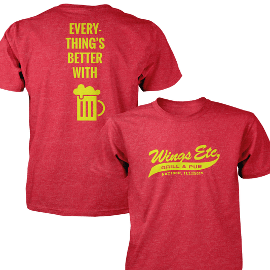 Wings Etc. Everythings Better - Next Level Premium Cvc Crew T-Shirt - Antioch Illinois