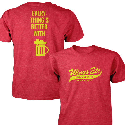 Wings Etc. Everythings Better - Next Level Premium Cvc Crew T-Shirt - Belpre Ohio