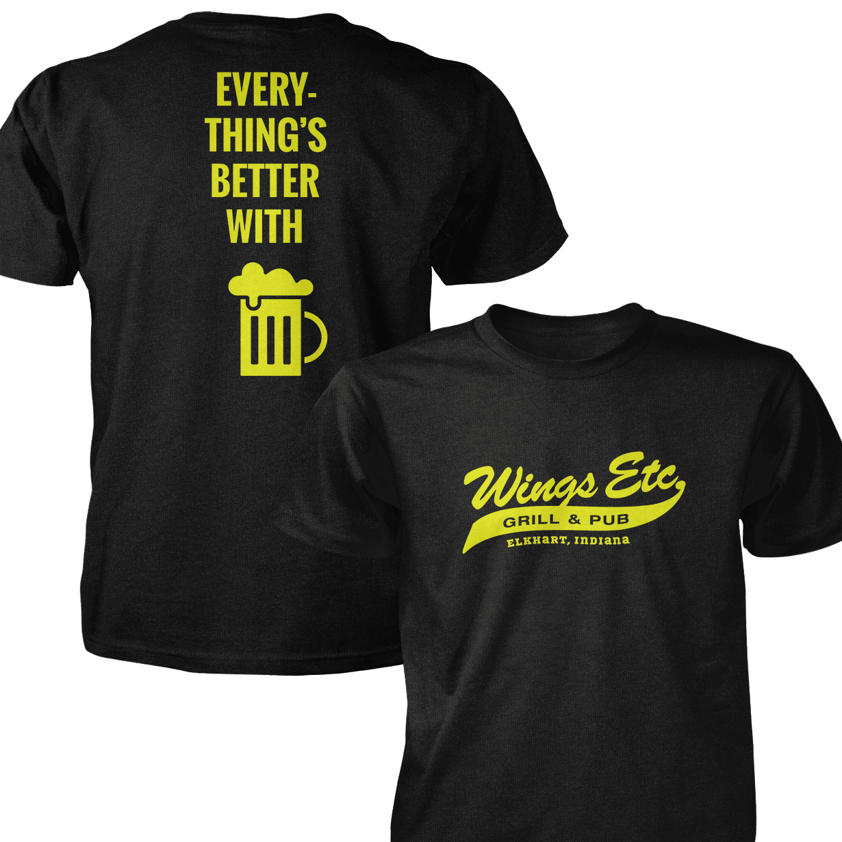 Wings Etc. Everythings Better - Next Level Premium Cvc Crew T-Shirt - Dunlap Indiana