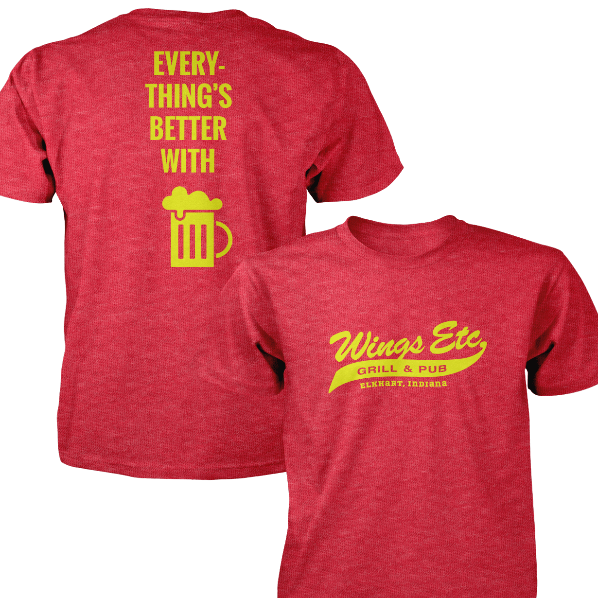 Wings Etc. Everythings Better - Next Level Premium Cvc Crew T-Shirt - Dunlap Indiana