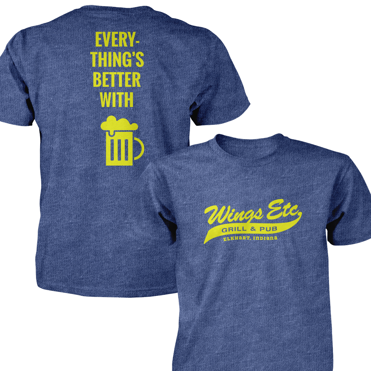 Wings Etc. Everythings Better - Next Level Premium Cvc Crew T-Shirt - Dunlap Indiana