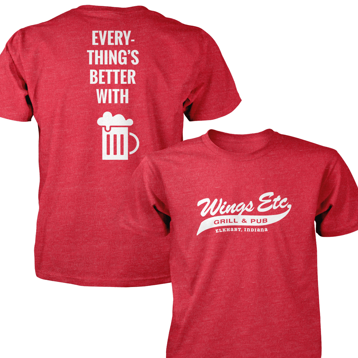 Wings Etc. Everythings Better - Next Level Premium Cvc Crew T-Shirt - Dunlap Indiana