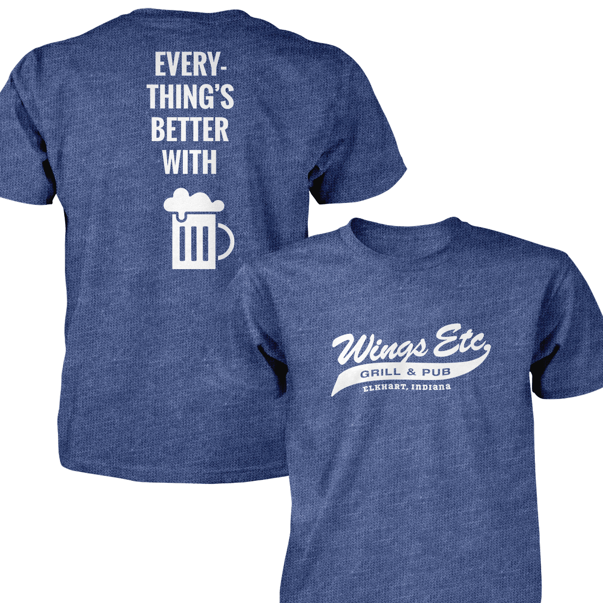 Wings Etc. Everythings Better - Next Level Premium Cvc Crew T-Shirt - Dunlap Indiana