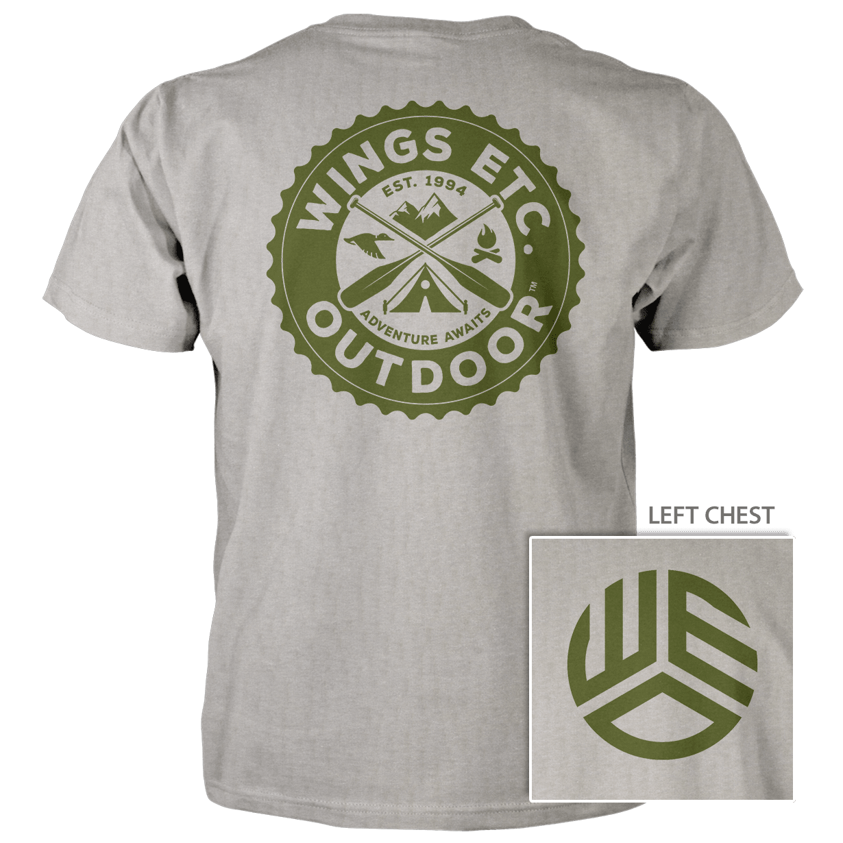 Wings Etc. Outdoor: Mountain Camp - Next Level Premium Cvc Crew T-Shirt