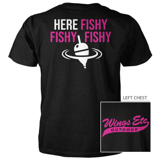 Wings Etc. Outdoor: Here Fishy (Swoosh) - Next Level Premium Cvc Crew T-Shirt