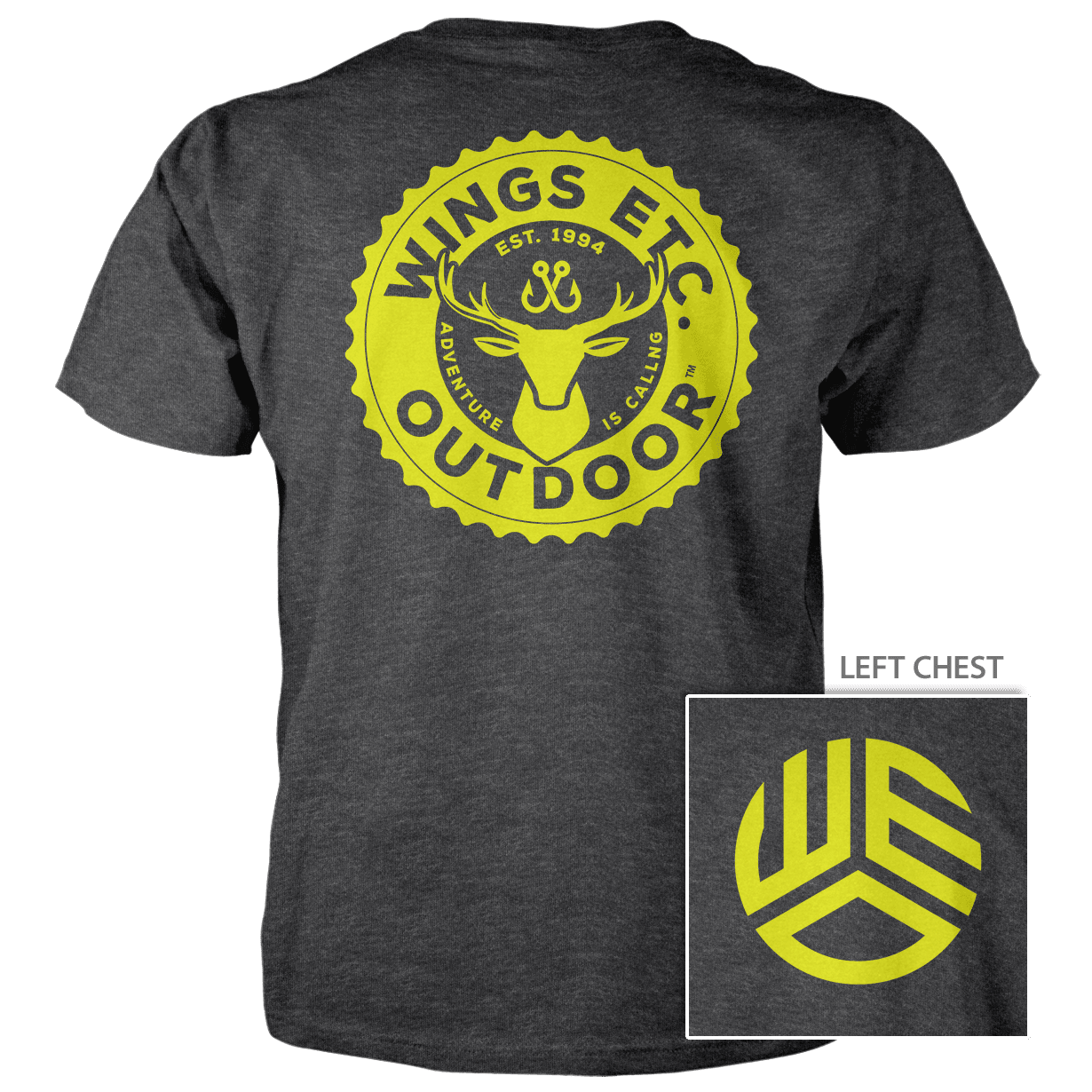 Wings Etc. Outdoor: Gear Hunt Hooks - Next Level Premium Cvc Crew T-Shirt