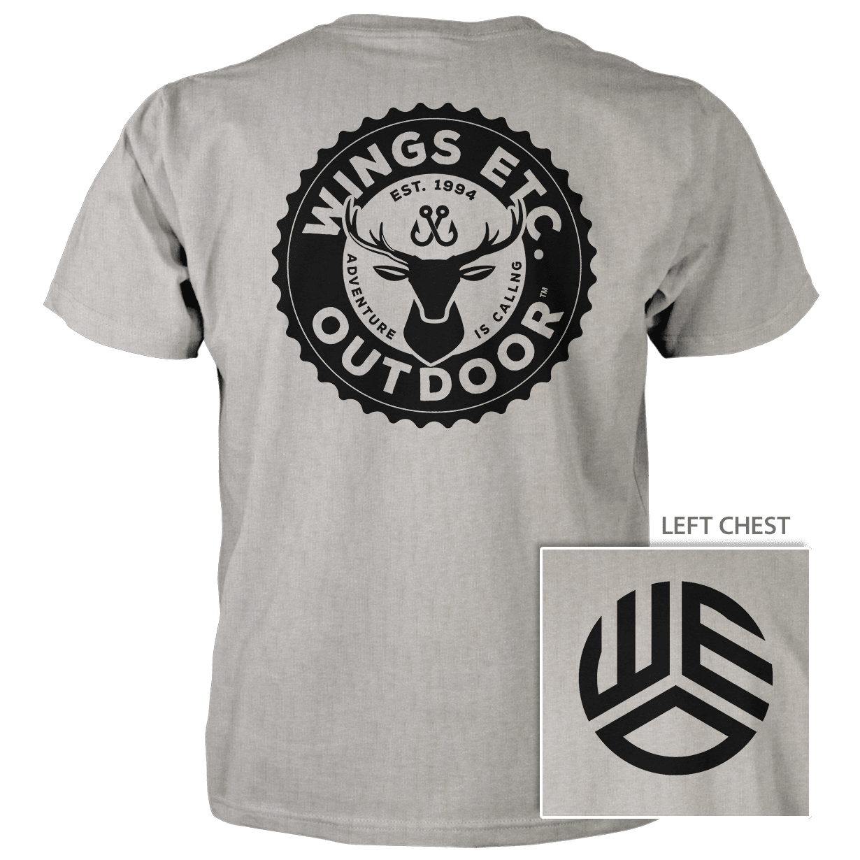 Wings Etc. Outdoor: Gear Hunt Hooks - Next Level Premium Cvc Crew T-Shirt