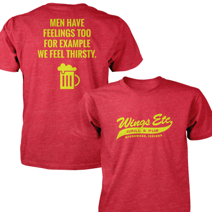 Wings Etc. Men Have Feelings Too - Next Level Premium Cvc Crew T-Shirt - Mishawaka Indiana