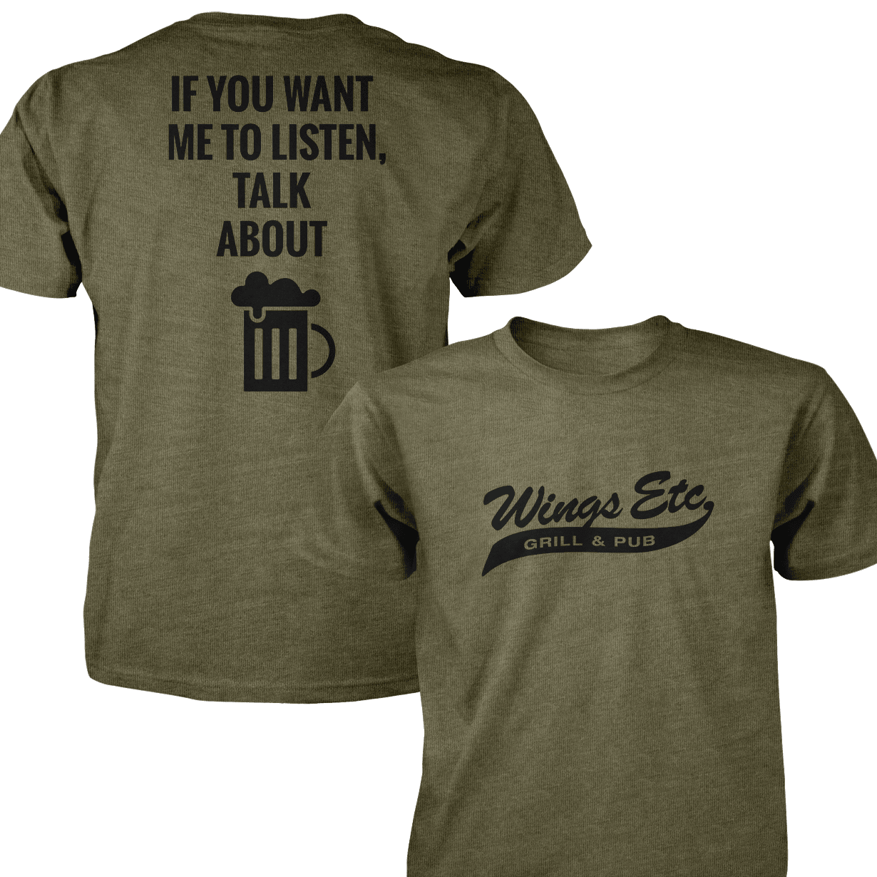 Wings Etc. Talk About Beer - Next Level Premium Cvc Crew T-Shirt