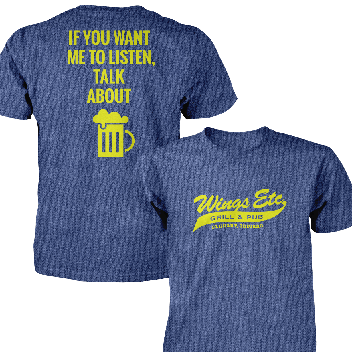 Wings Etc. Talk About Beer - Next Level Premium Cvc Crew T-Shirt - Dunlap Indiana