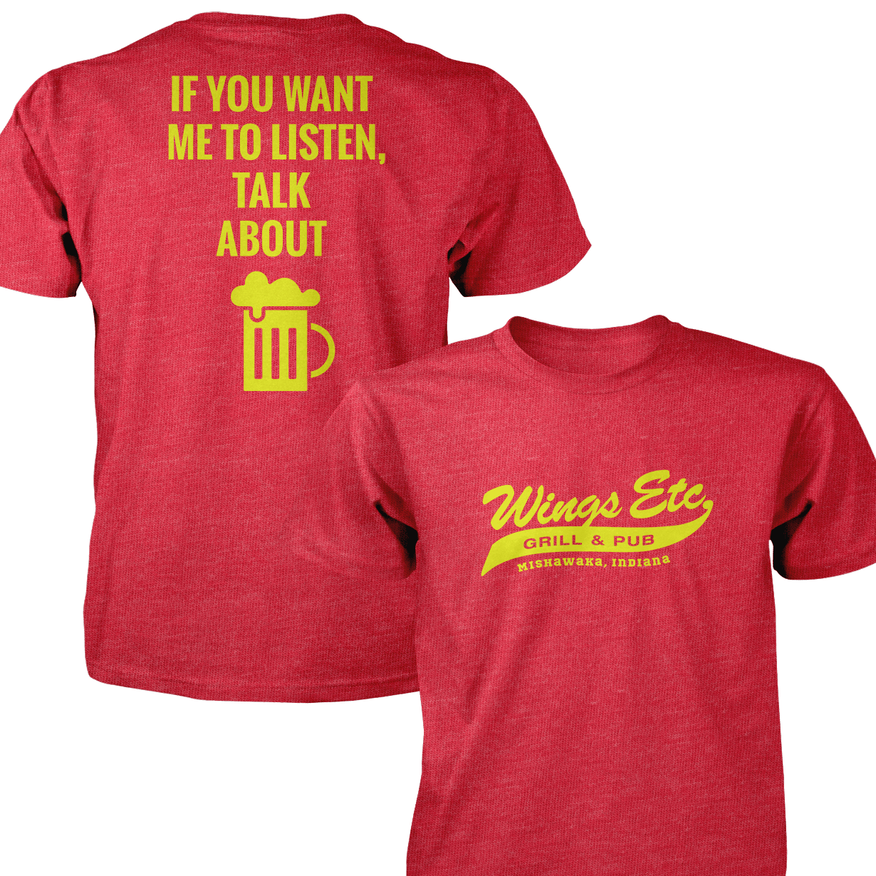 Wings Etc. Talk About Beer - Next Level Premium Cvc Crew T-Shirt - Mishawaka Indiana