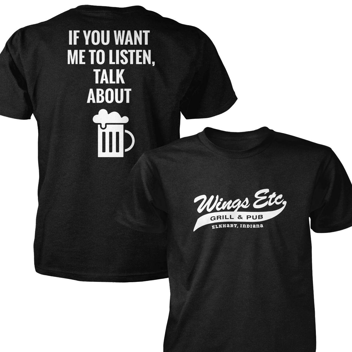 Wings Etc. Talk About Beer - Next Level Premium Cvc Crew T-Shirt - Dunlap Indiana