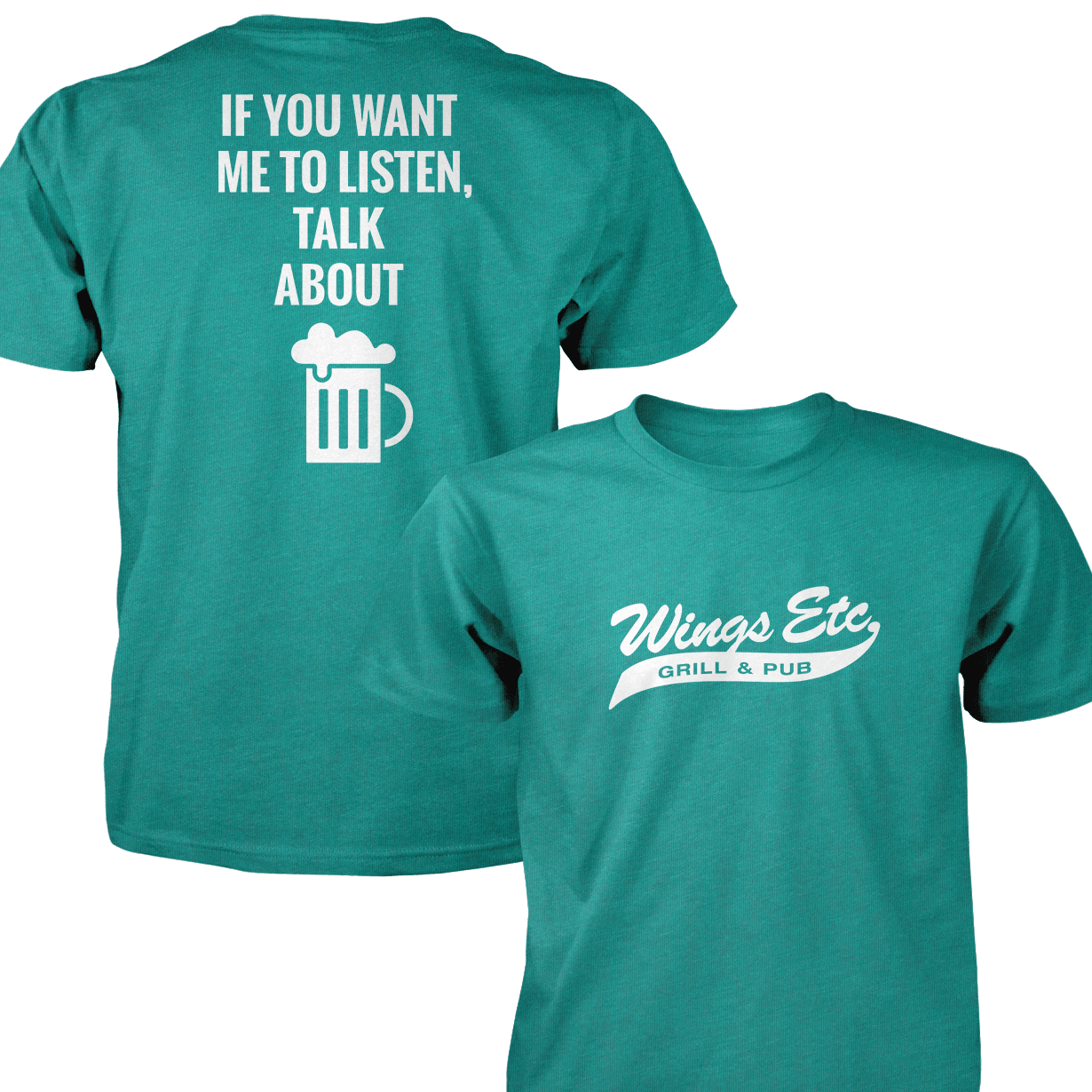 Wings Etc. Talk About Beer - Next Level Premium Cvc Crew T-Shirt